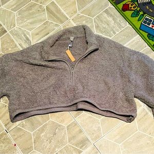 Skims fuzzy crop top sweater